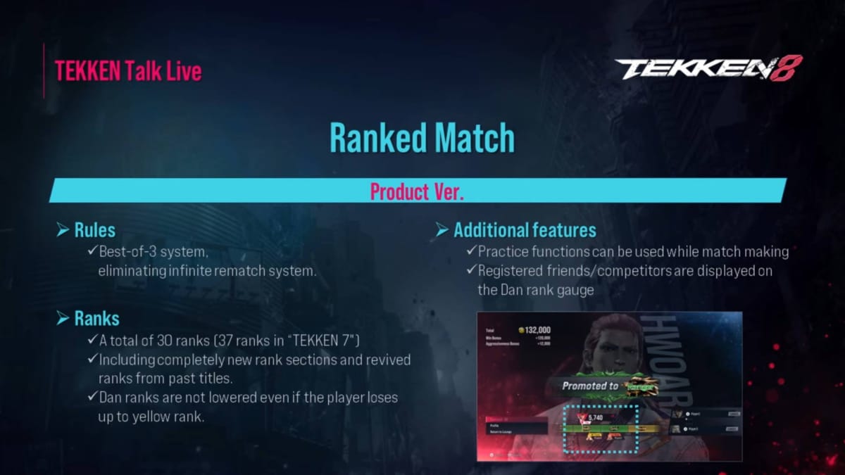 Tekken 8 ranked matches changes from Tekken 7