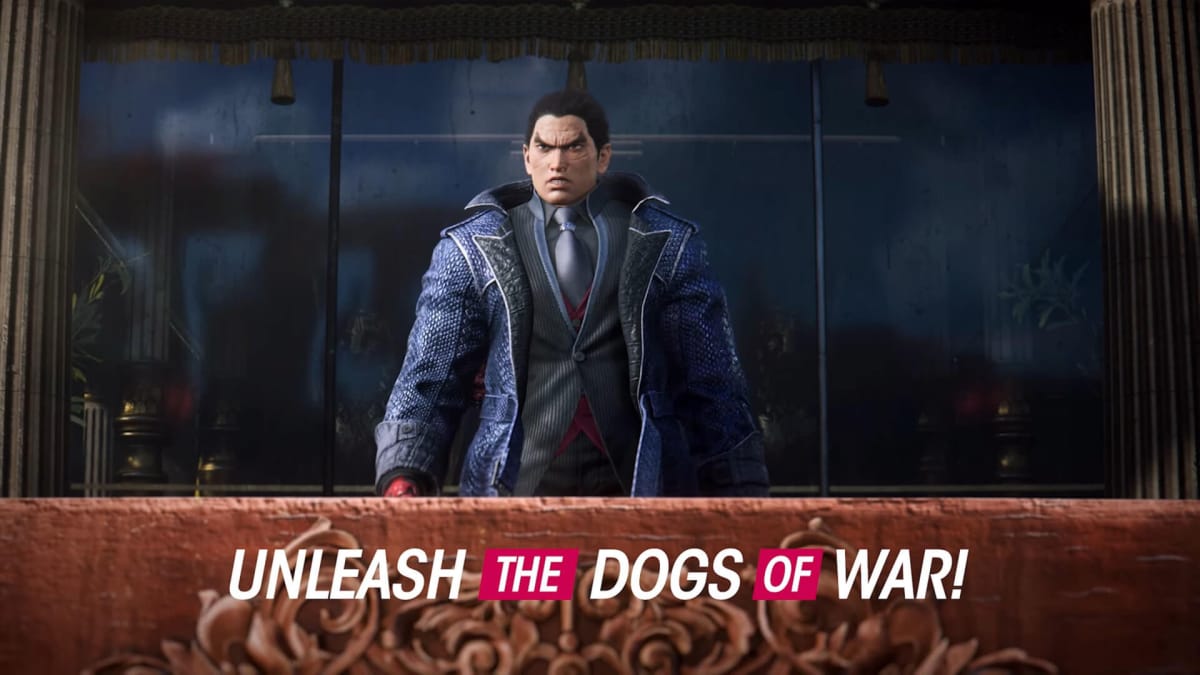 Kazuya saying "unleash the dogs of war!" in the new Tekken 8 story trailer