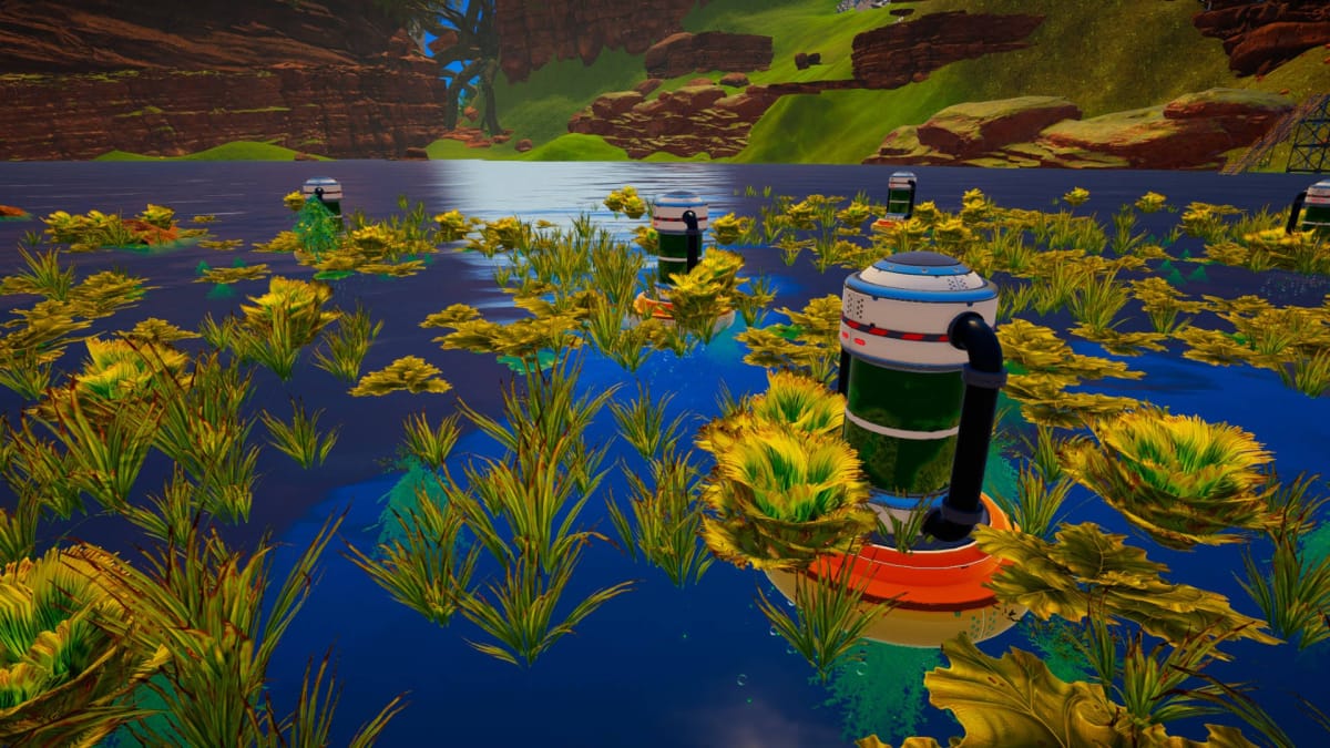 An Algae Generator on the lake in The Planet Crafter