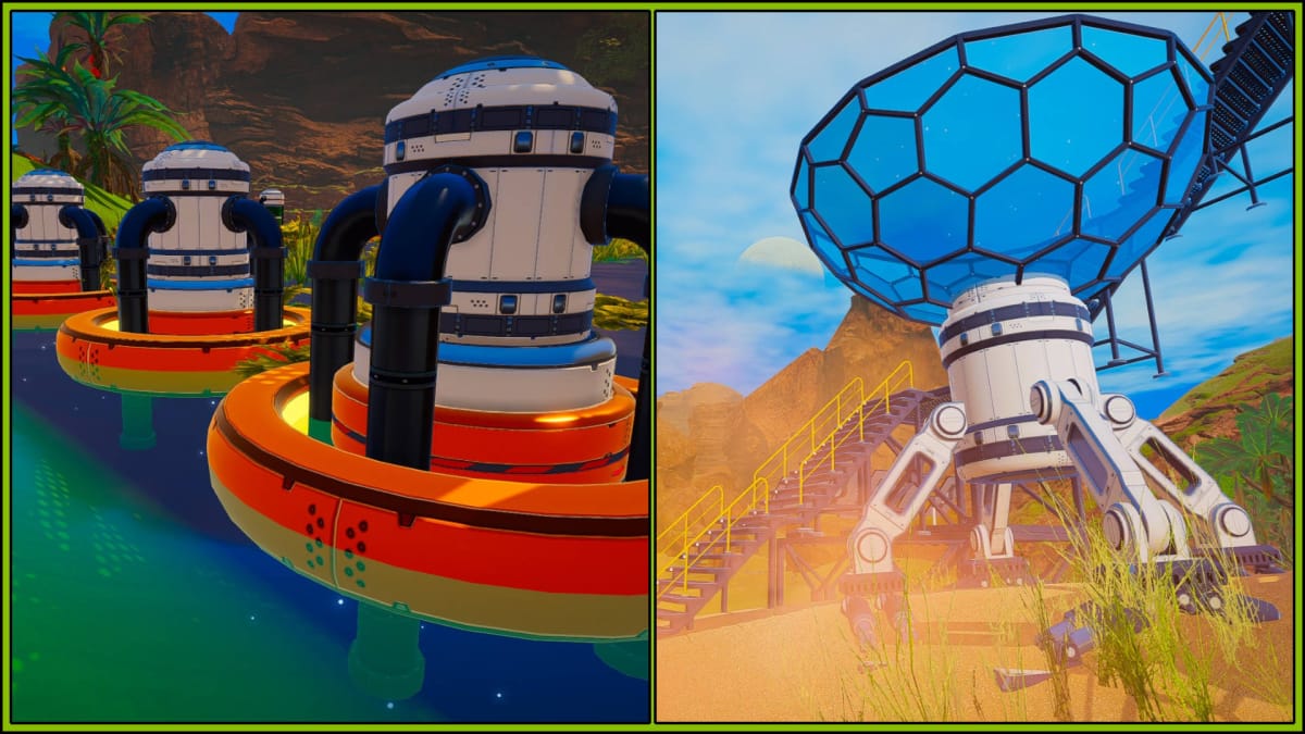 A Lake Water Collector and an Atmospheric Water Collector in The Planet Crafter