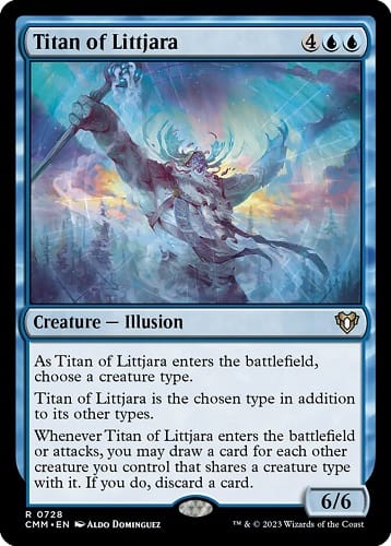Titan of Littjara, one of the new Commander Masters cards