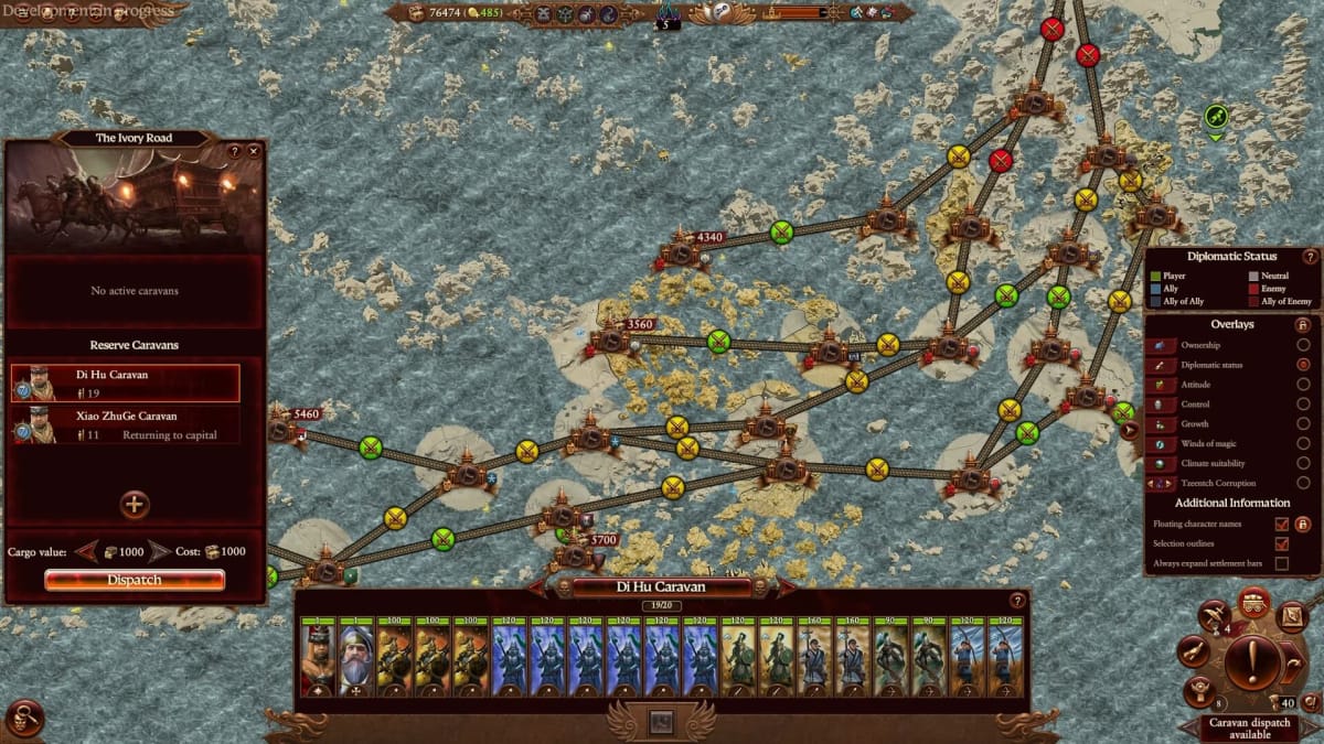 total war warhammer 3 grand cathay carvan routes