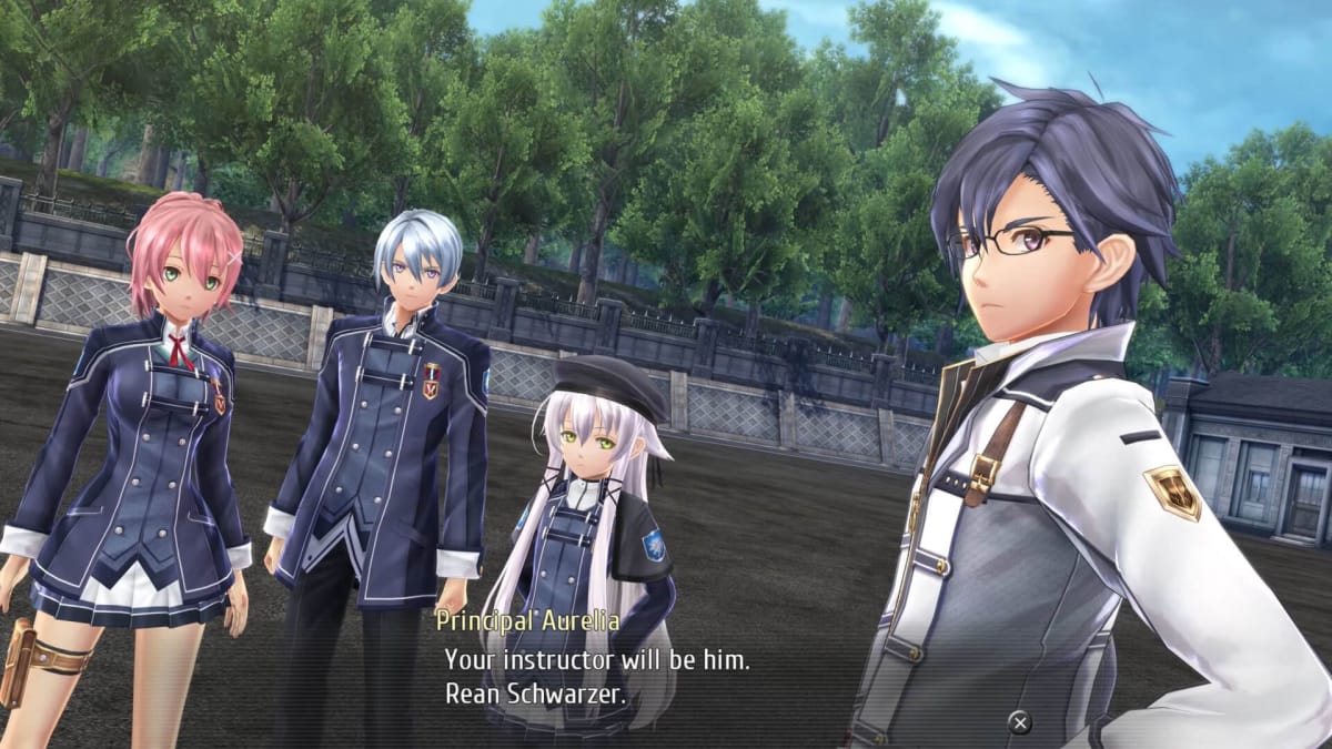 Principal Aurelia saying "Your instructor will be him. Rean Schwarzer." in The Legend of Heroes: Trails of Cold Steel 3, which now has a PS5 release date
