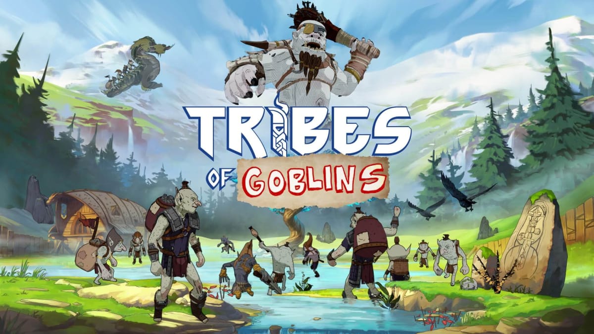 The mock title screen for Tribes of Goblins, a mock game for April Fools' Day by the Tribes of Midgard people