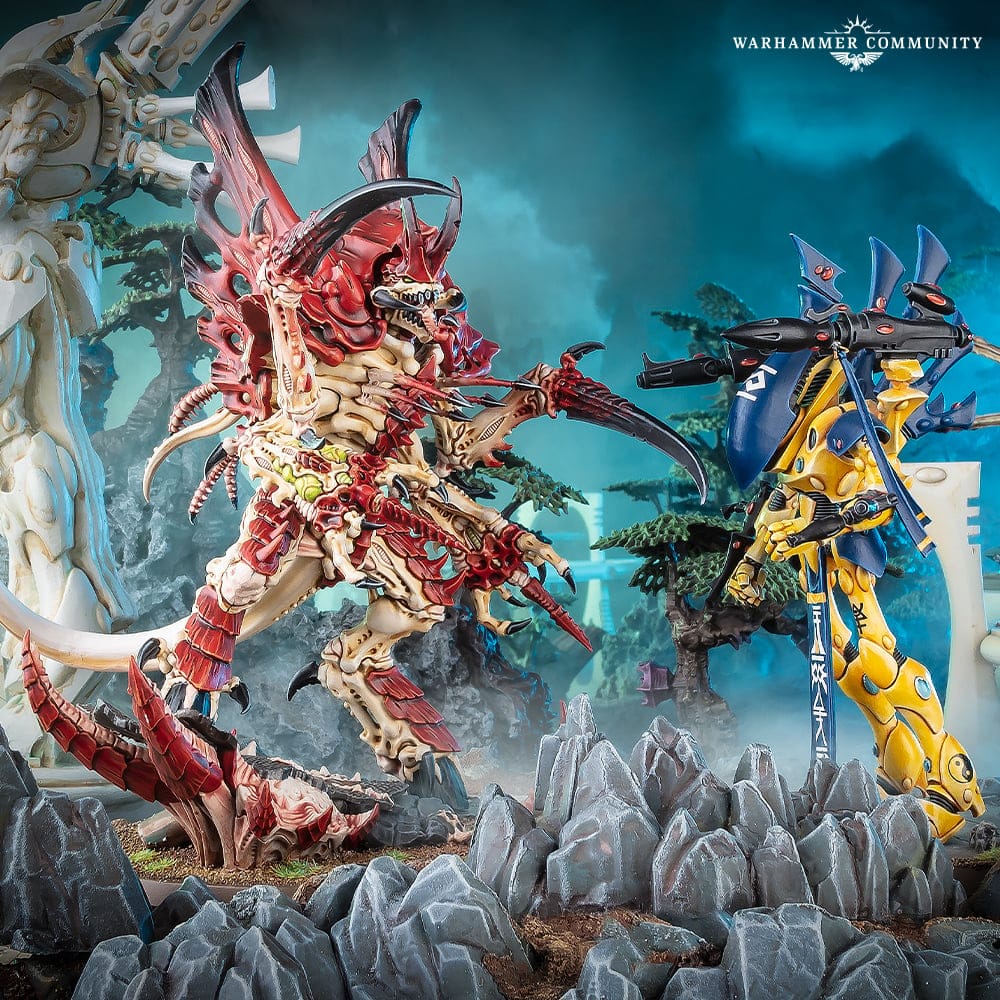 Tyranids 10th Edition Codex imagery depicting a battle between Tyranids and other forces