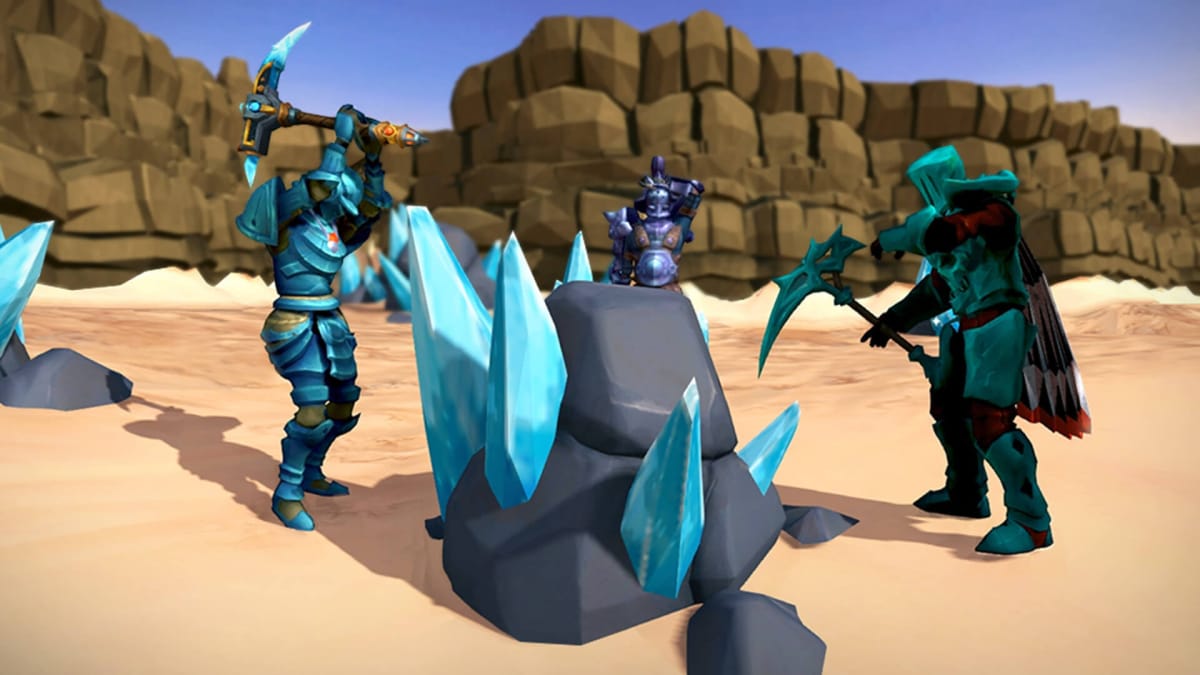 Players mining a blue ore in RuneScape, one of the games the UK ASA has upheld loot box-related complaints about