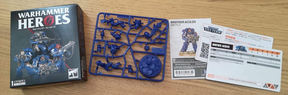 The contents of one of the Warhammer Heroes Strike Force Justain boxes.