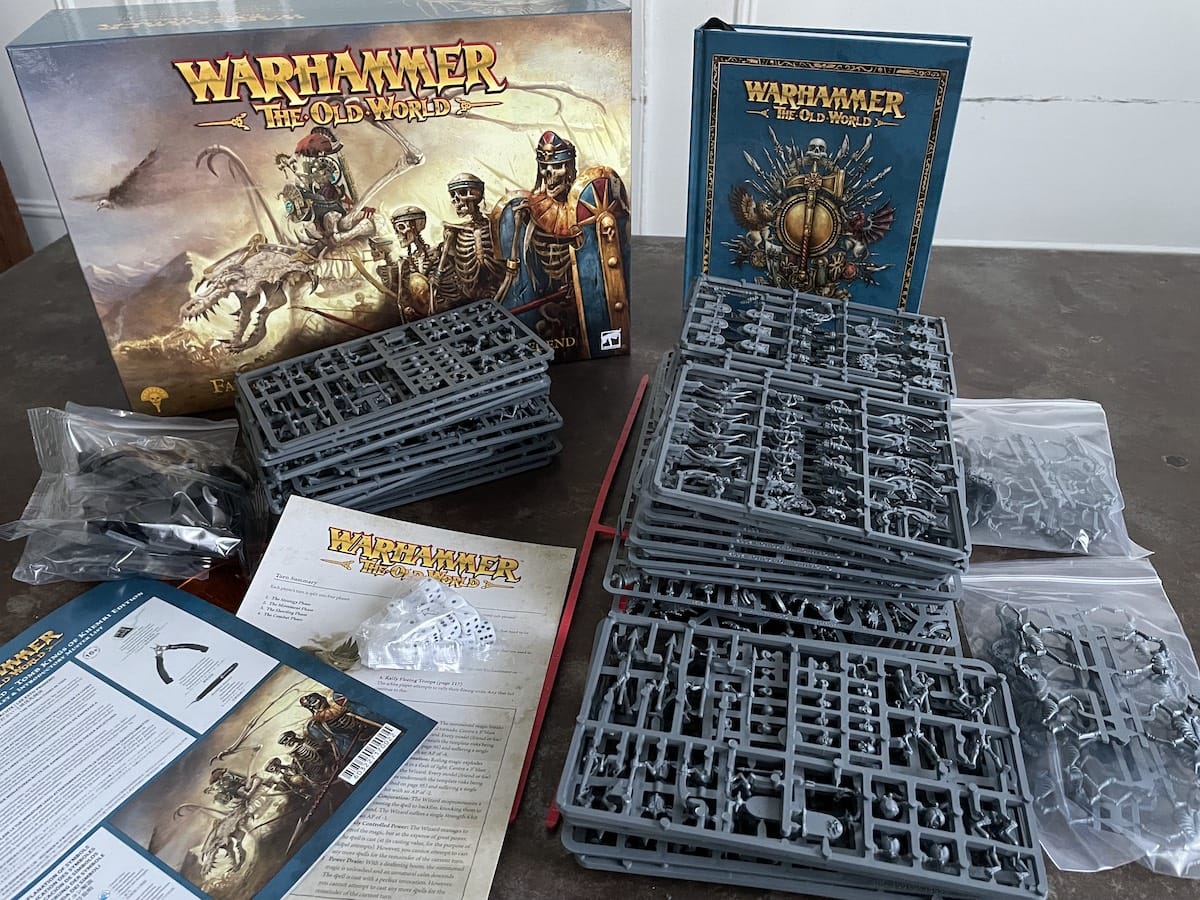 The box contents for our Warhammer: The Old World Review