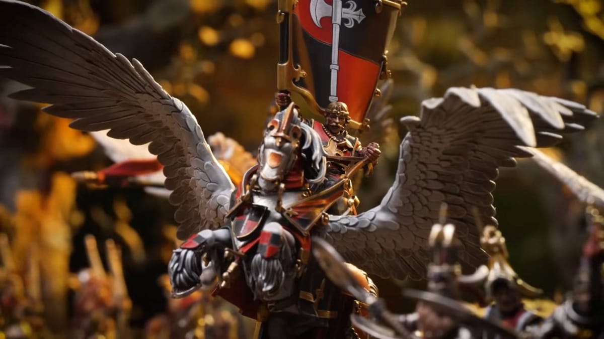 Warhammer: The Old World - Bretonnian Standard Bearer on Pegasus