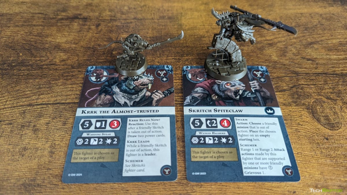 Warhammer Underworld Rivals of the Mirrored City Spiteclaw's Swarm leader miniatures and cards