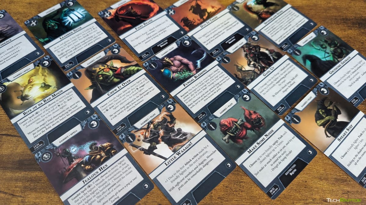 Warhammer Underworld Rivals of the Mirrored City Zarbag's Gitz Gambit and Ploy Cards