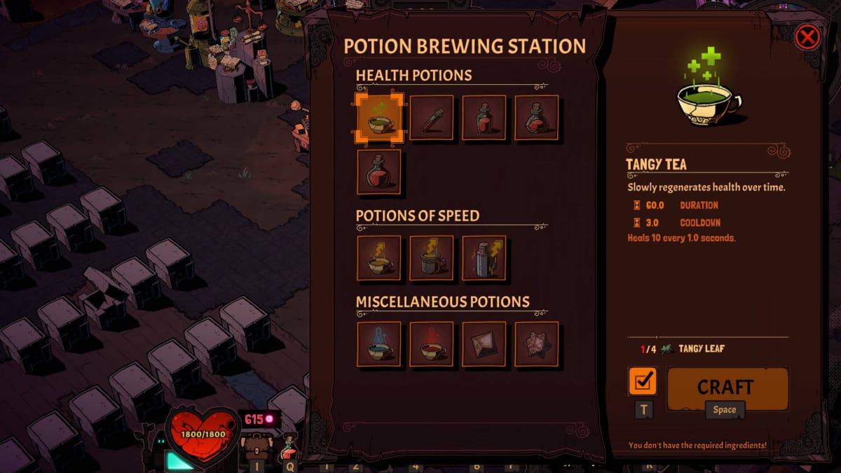 Wizard with a Gun Potion Brewing Guide - Potion Brewing Station Recipes