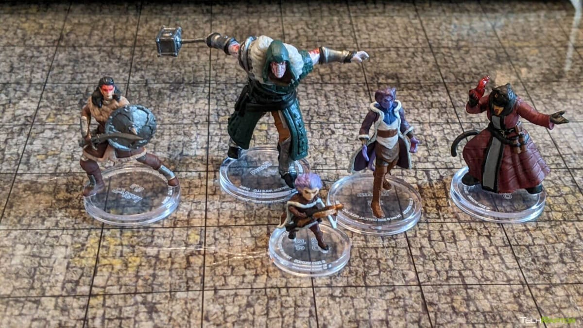 A close up of the Critical Role Wizkids Tombtakers minis