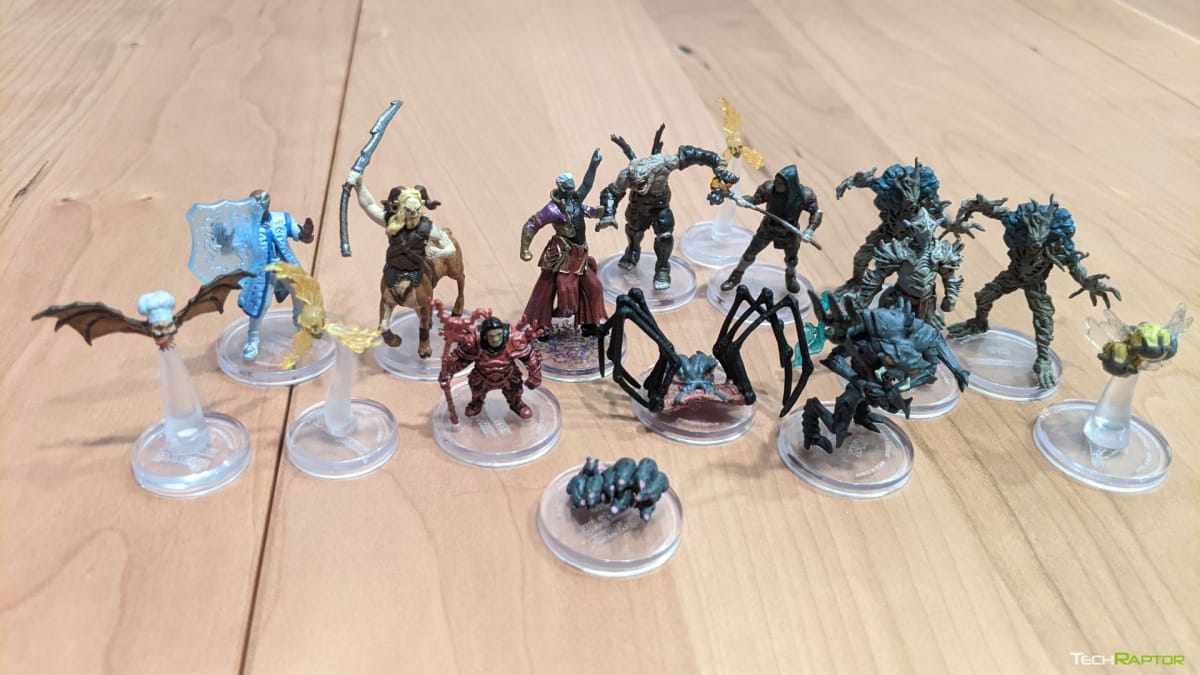 A large number of miniatures obtained from Wizkids Planescape Blind Boxes