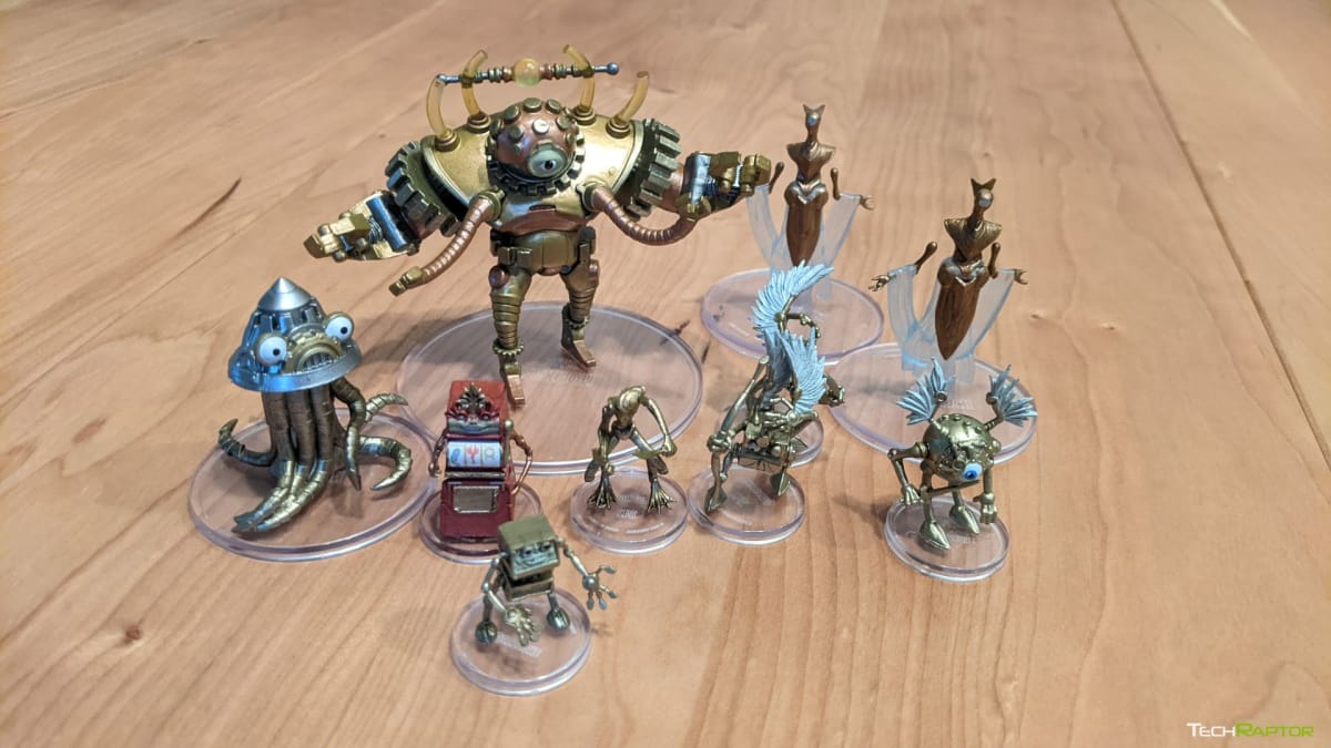 A collection of Modrons obtained from the Wizkids Planescape blind boxes