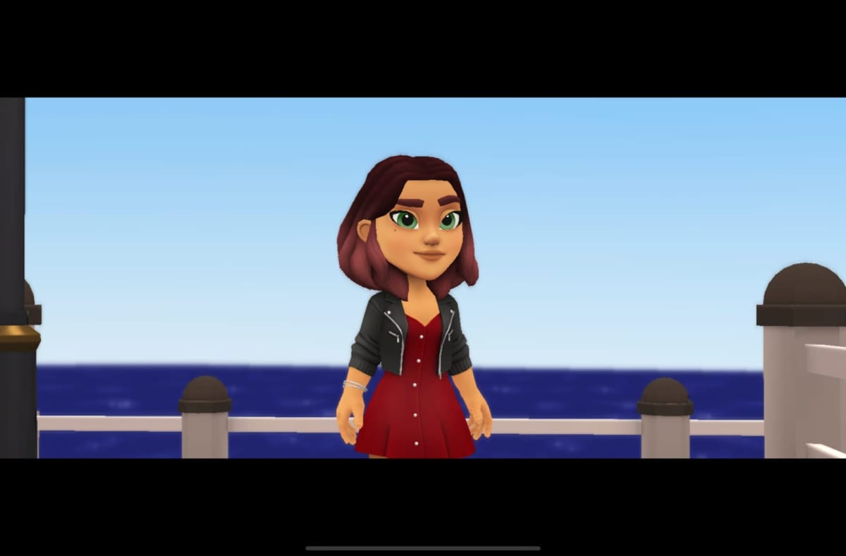 Tara, the main character of Wylde Flowers, stands on the deck of a ship in Wylde Flowers, one of the best games on Apple Arcade.