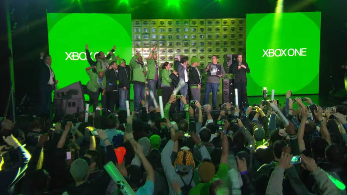 A crowd gathered to celebrate the Xbox One launch event