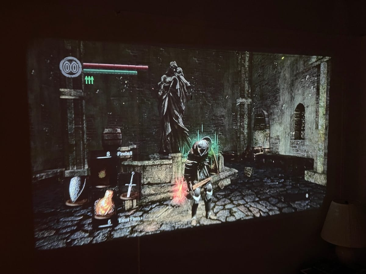 YABER Pro Y9 4k Projector Review playing Dark Souls