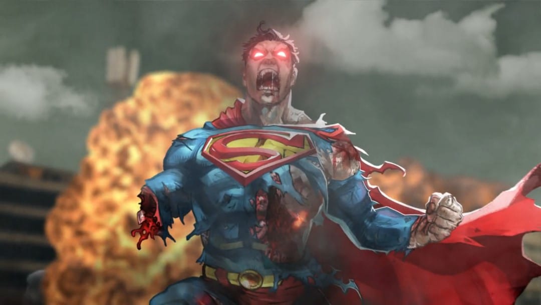 Official artwork of a zombified Superman from Zombicide DCeased