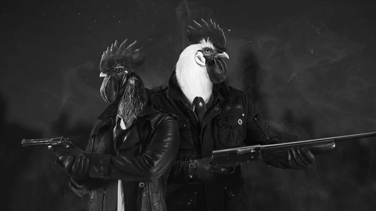 The two avian protagonists of Chicken Police