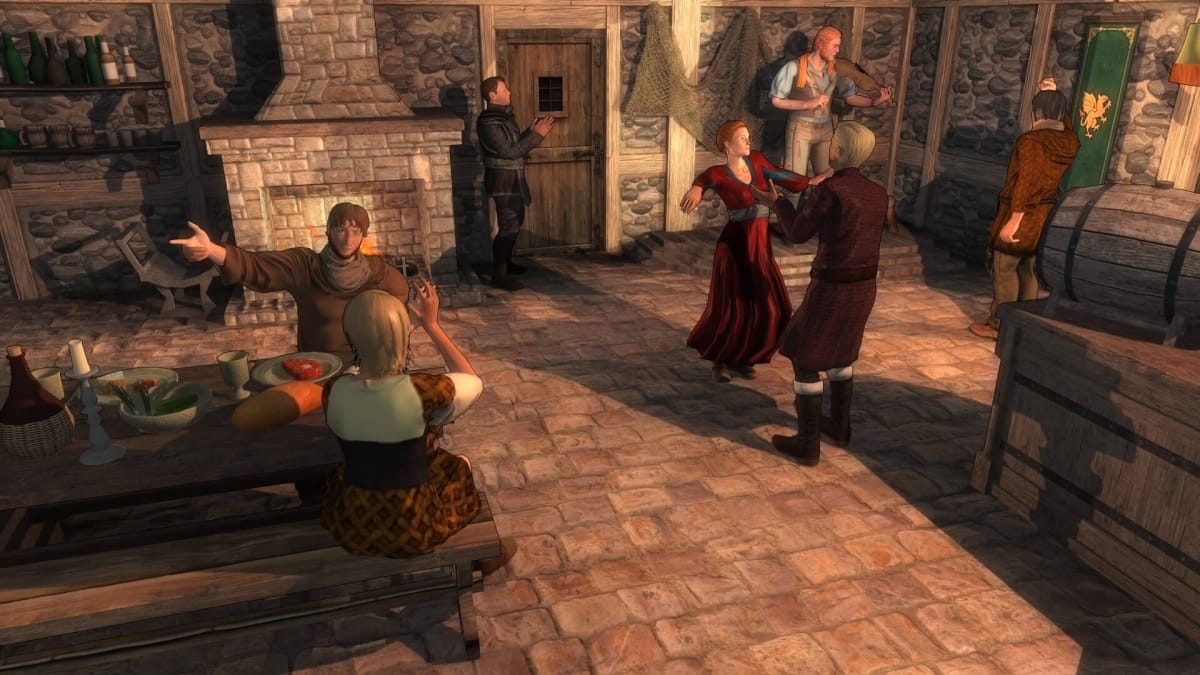 A group of patrons in Crossroads Inn