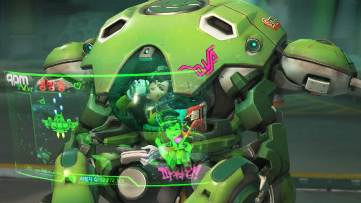 Game Addiction D.Va playing games in her mech