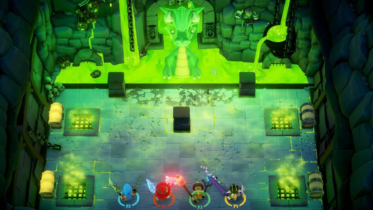 Four players team up against a big bad.