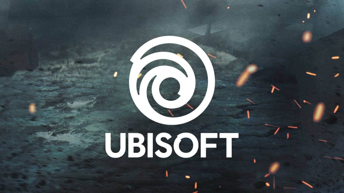 The Ubisoft logo against a background of sparks