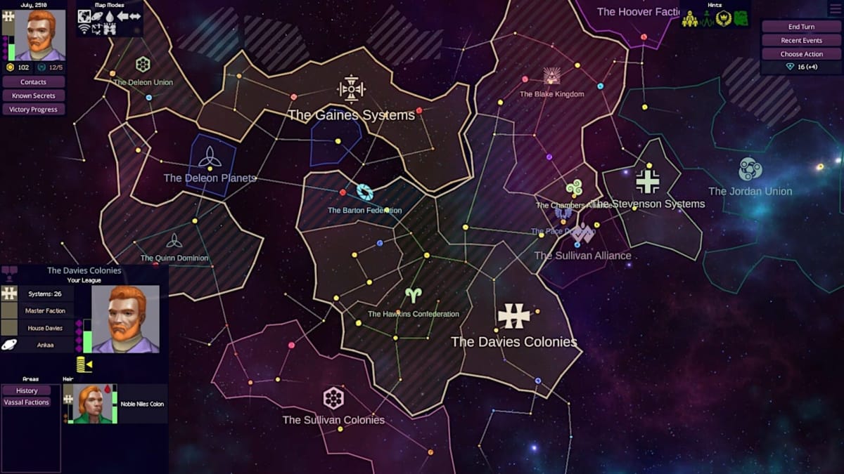 A procedural in-game map for Star Dynasties