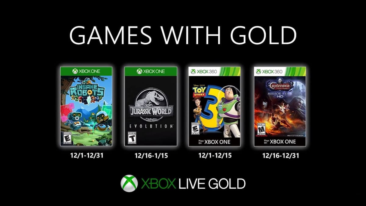 The Xbox Games With Gold lineup for December