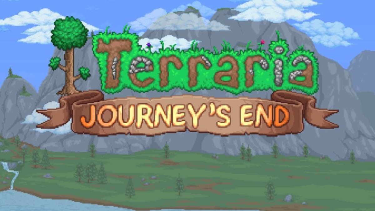 The logo for the Terraria: Journey's End update