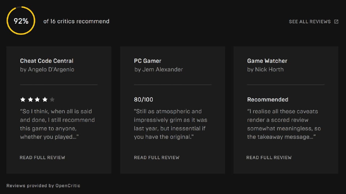 Epic Games Store development reviews