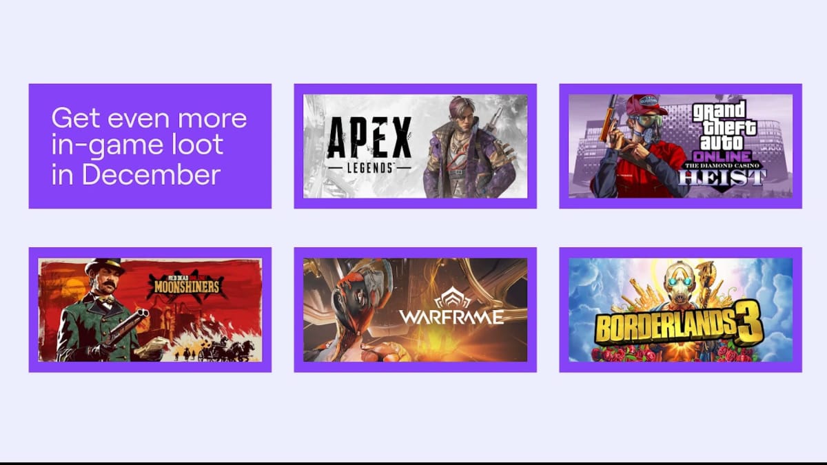 Twitch Prime December 2019 In-Game Loot