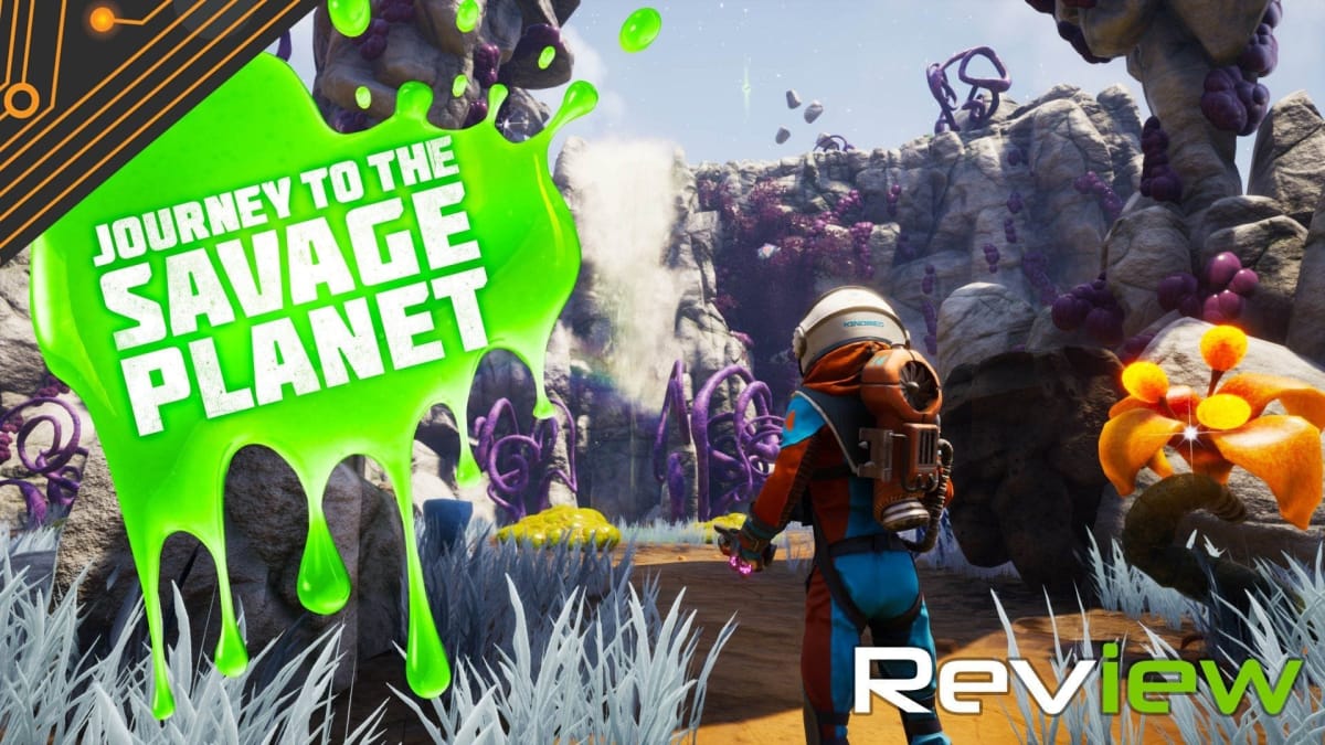Journey to the Savage Planet green goo logo and spaceman