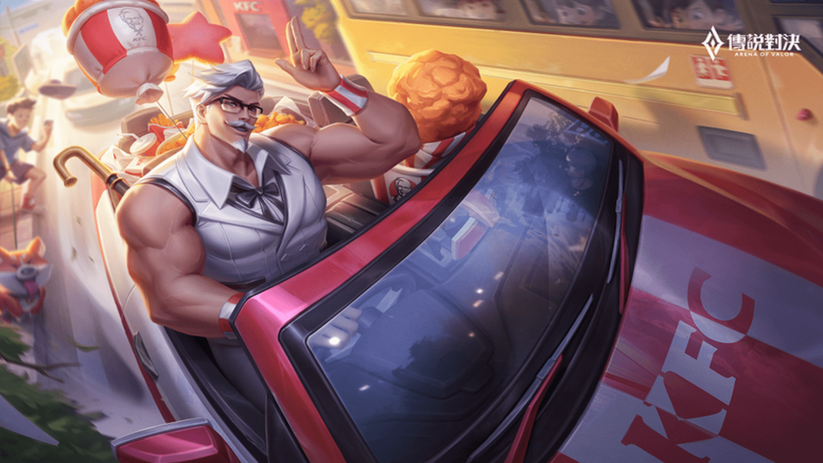 Promotional art for Arena of Valor featuring Colonel Sanders