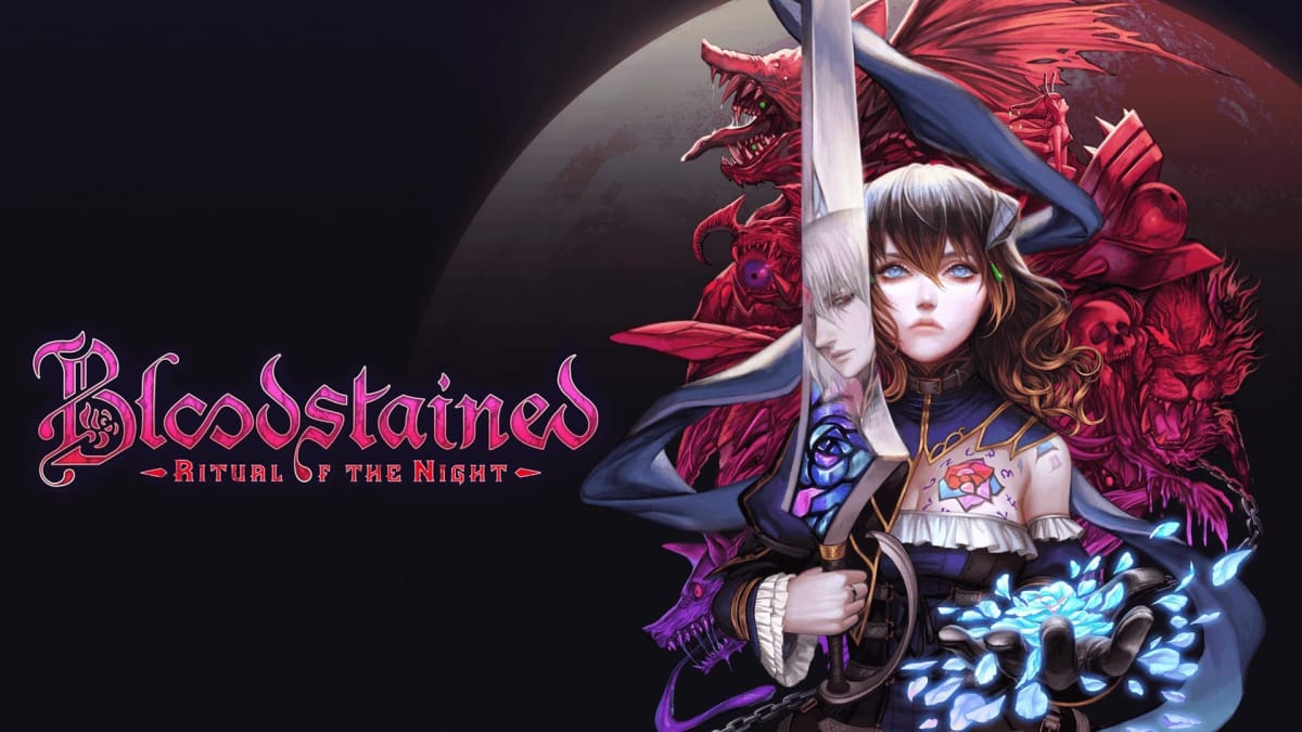 A logo image for Bloodstained.