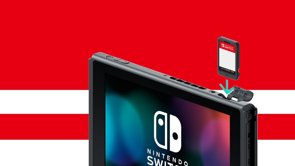 Nintendo Switch System Showing Game Card Going Into System