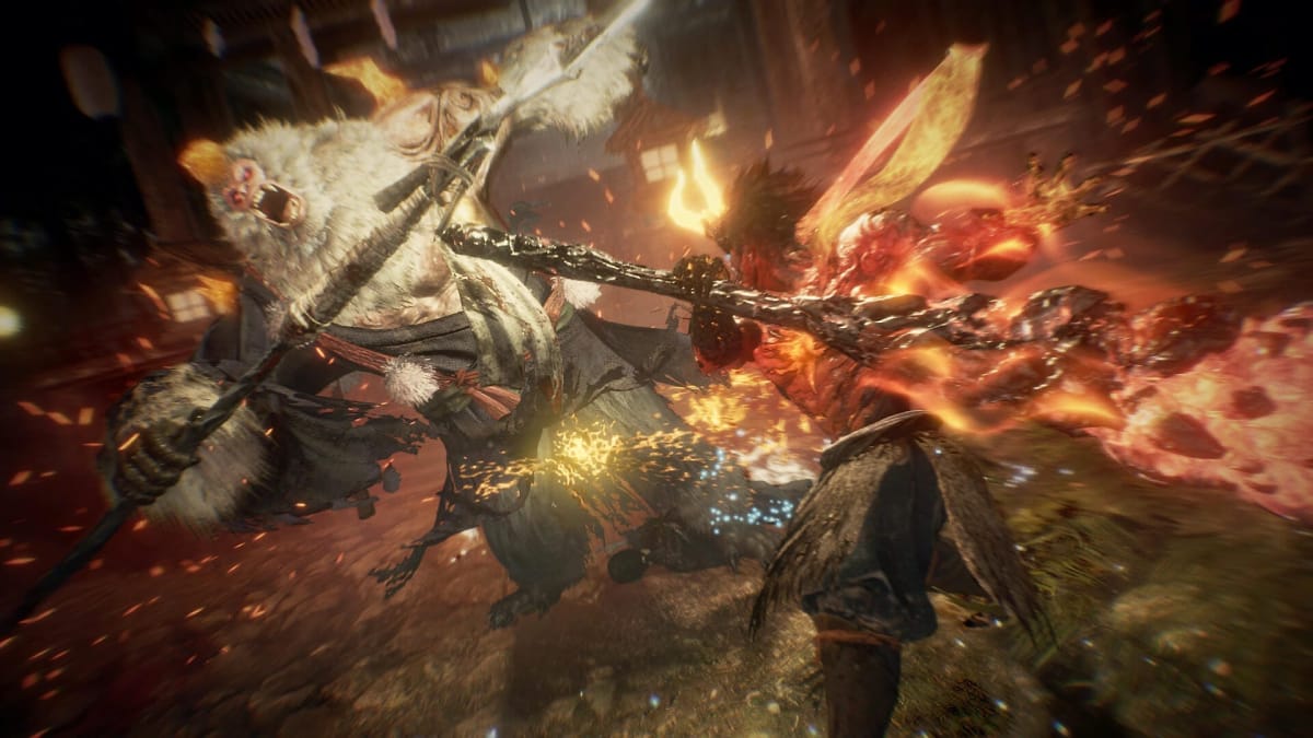 The protagonist battles a monster in Nioh 2