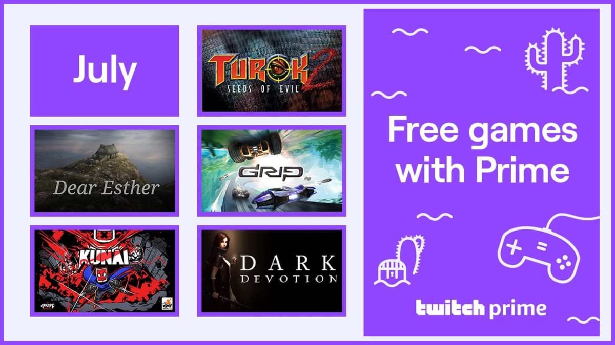 Twitch Prime July 2020 Rewards free games cover