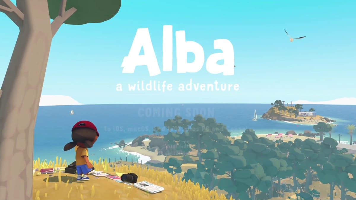 A little girl stares across an island in Alba: A Wildlife Adventure