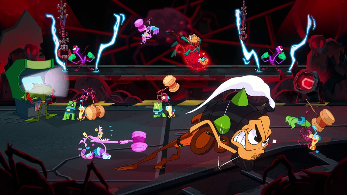 An image of some chaotic combat in Battletoads
