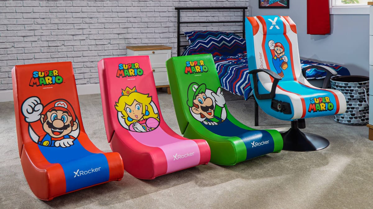 Super Mario-themed chairs created by X Rocker and Nintendo