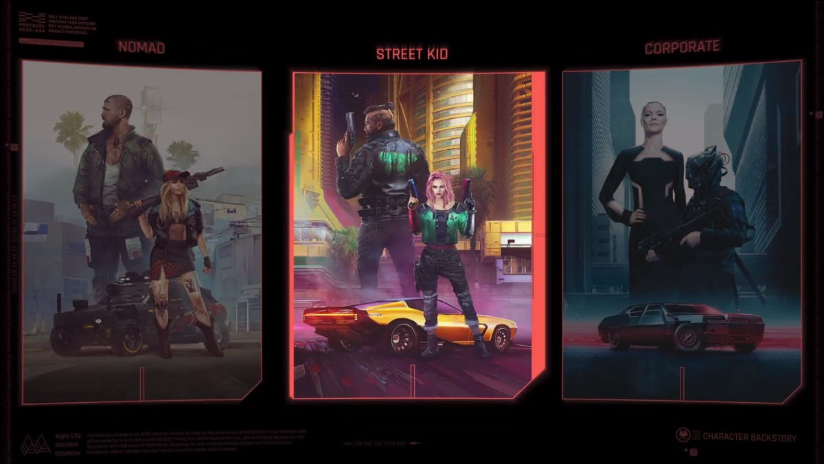 Cyberpunk 2077 Life Paths Nomad Street Kid Corporate cover