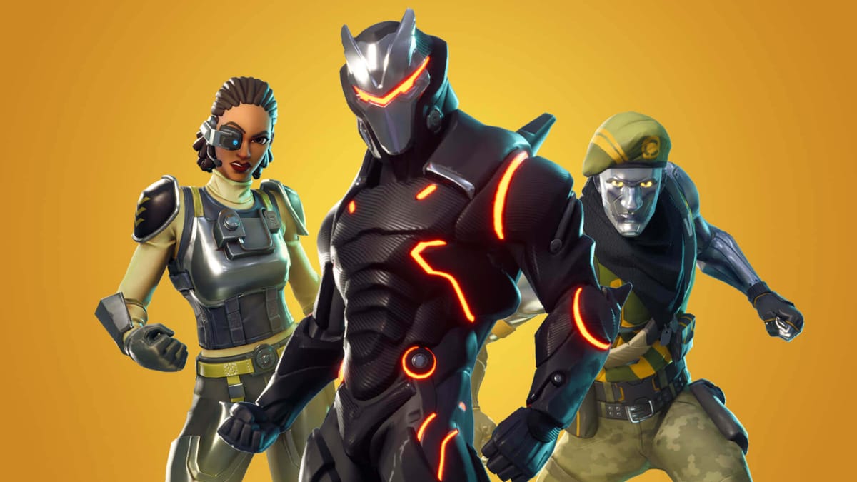 Three characters from Epic Games' Fortnite, which has been removed from the Google Play Store