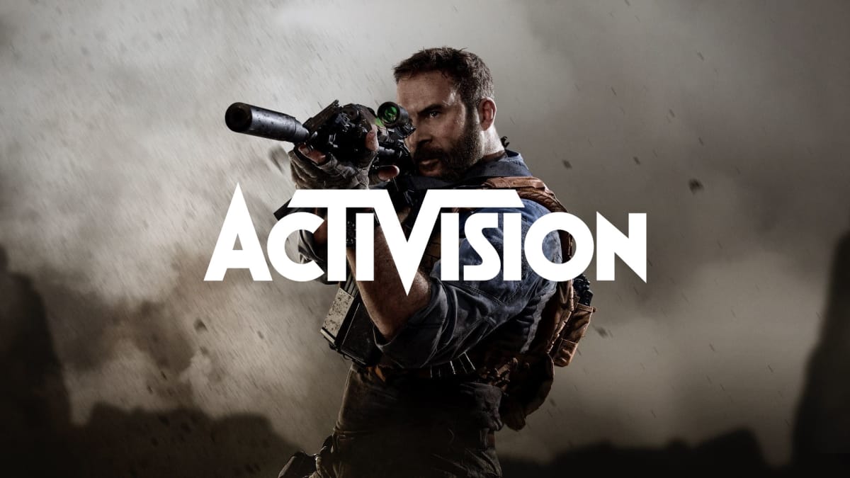 Artwork of Activision's logo over Call of Duty: Modern Warfare