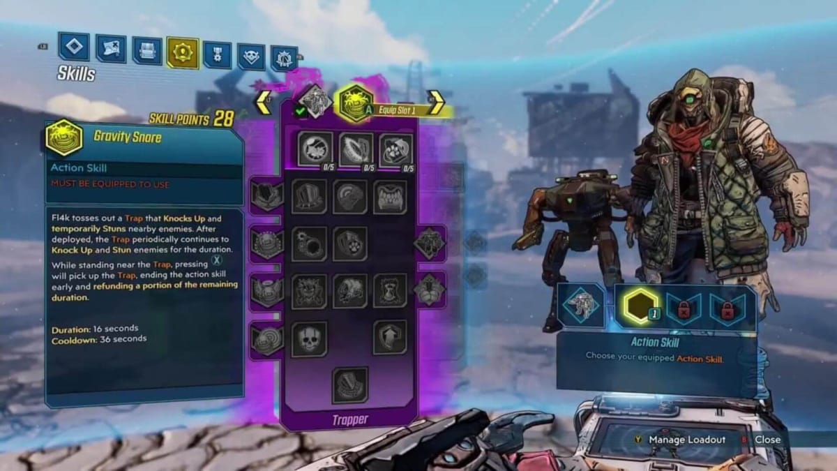 A skill tree shown in the new Borderlands 3 DLC.