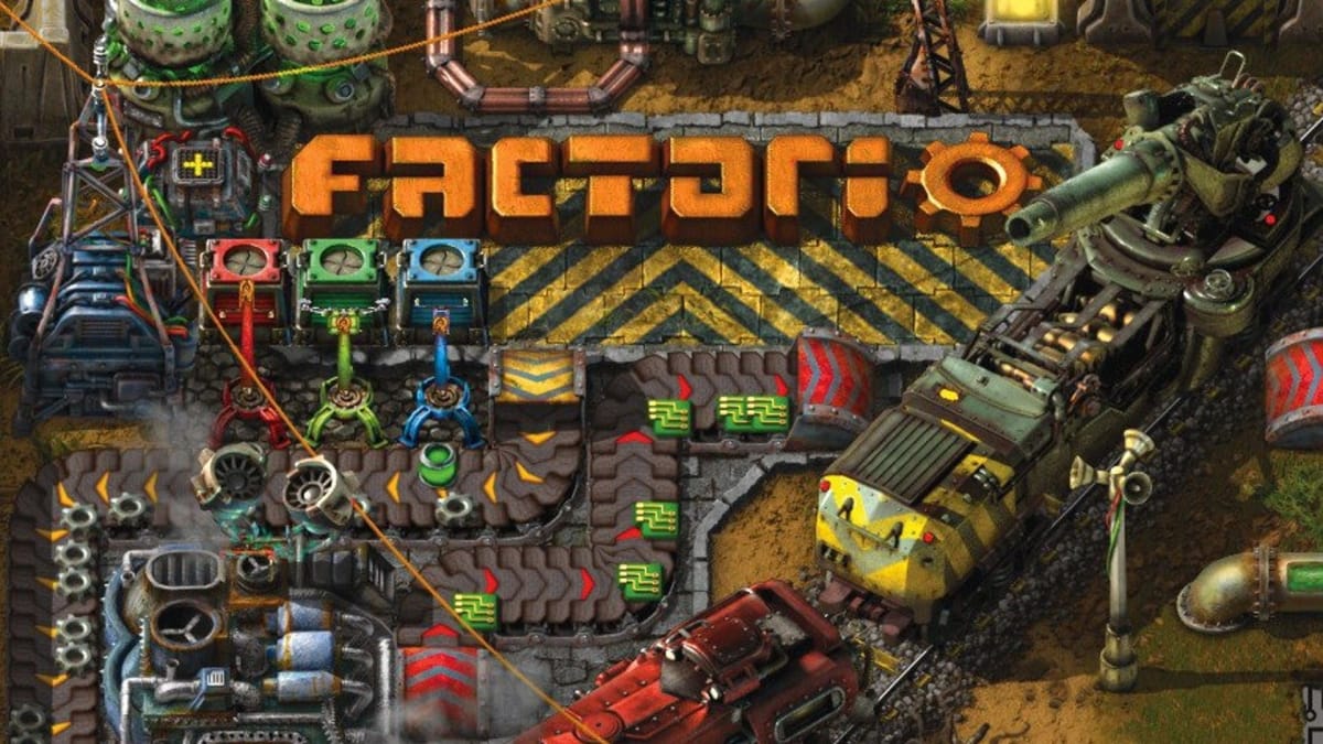 Factorio 1.0 release date trains logo