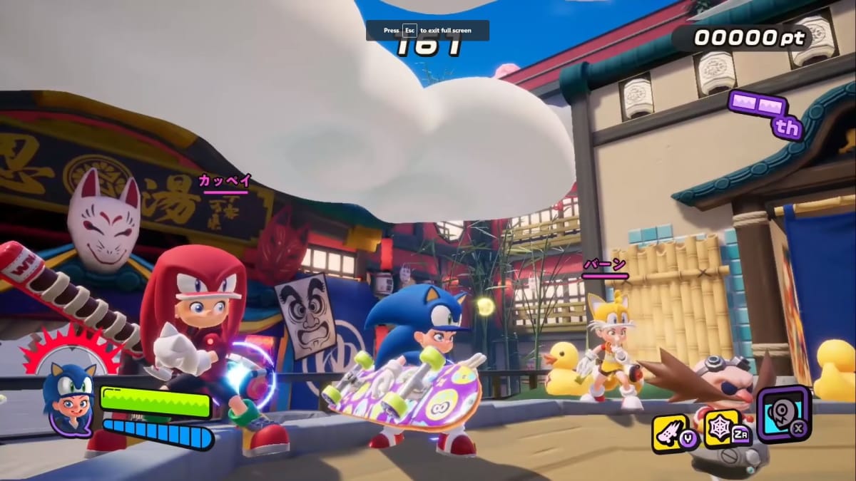 Ninjala characters wearing the new Sonic costumes
