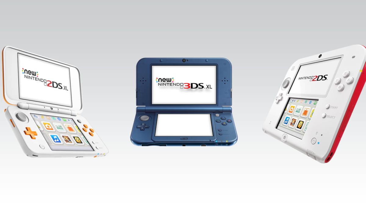 Some members of the Nintendo 3DS hardware family