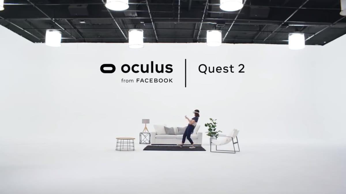 A user playing Oculus Quest 2 in a leaked Facebook video